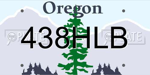 438HLB Oregon License Plate