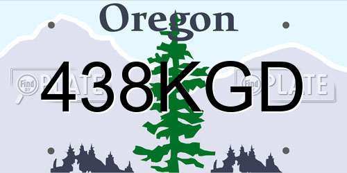 438KGD Oregon License Plate