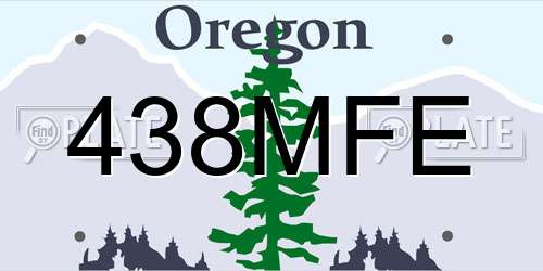 438MFE Oregon License Plate