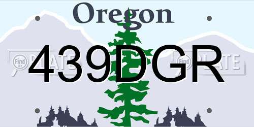 439DGR Oregon License Plate