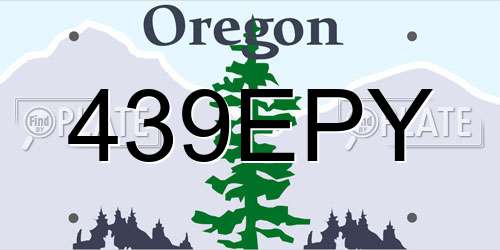 439EPY Oregon License Plate