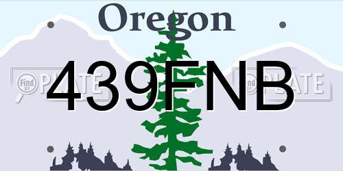 439FNB Oregon License Plate