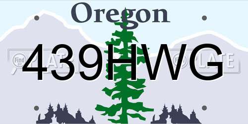 439HWG Oregon License Plate
