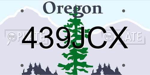 439JCX Oregon License Plate