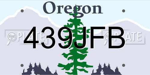 439JFB Oregon License Plate