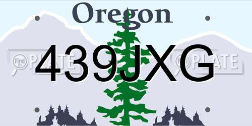 439JXG Oregon License Plate