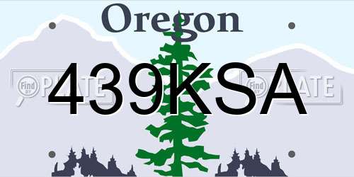 439KSA Oregon License Plate