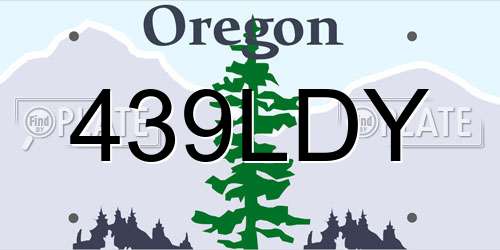 439LDY Oregon License Plate