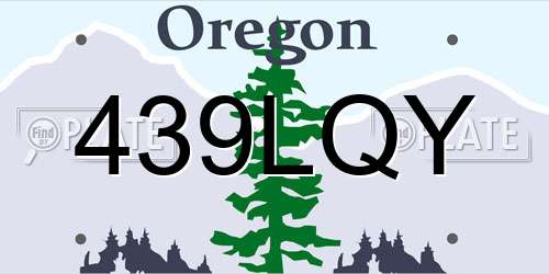 439LQY Oregon License Plate
