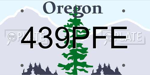 439PFE Oregon License Plate