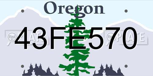 43FE570 Oregon License Plate