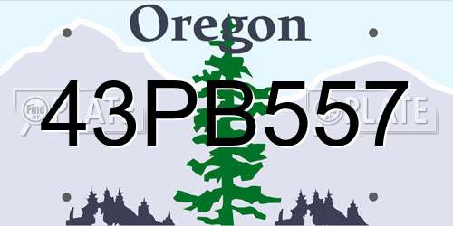 43PB557 Oregon License Plate