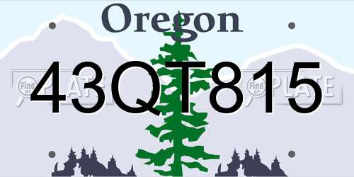 43QT815 Oregon License Plate