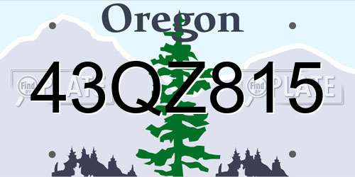 43QZ815 Oregon License Plate