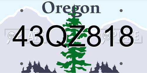 43QZ818 Oregon License Plate