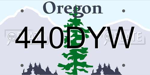 440DYW Oregon License Plate