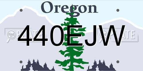 440EJW Oregon License Plate