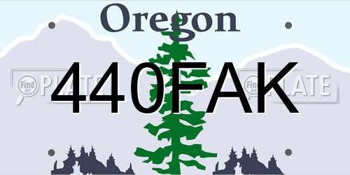 440FAK Oregon License Plate