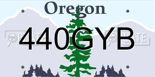 440GYB Oregon License Plate