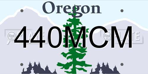 440MCM Oregon License Plate