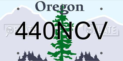 440NCV Oregon License Plate