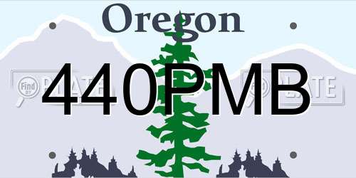 440PMB Oregon License Plate