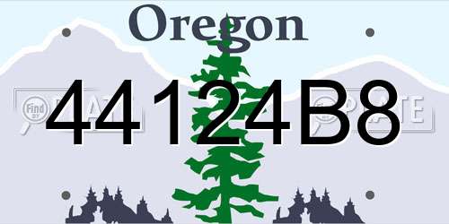44124B8 Oregon License Plate