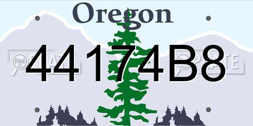 44174B8 Oregon License Plate