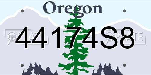 44174S8 Oregon License Plate