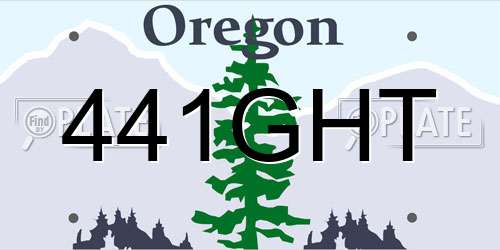 441GHT Oregon License Plate
