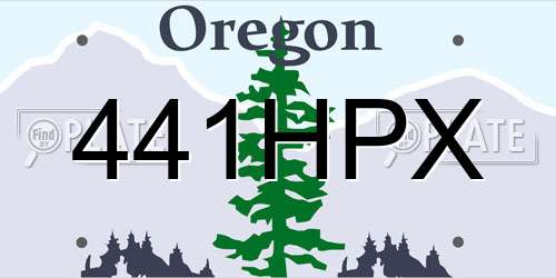 441HPX Oregon License Plate