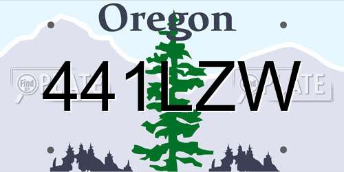 441LZW Oregon License Plate