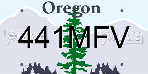 441MFV Oregon License Plate