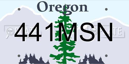 441MSN Oregon License Plate