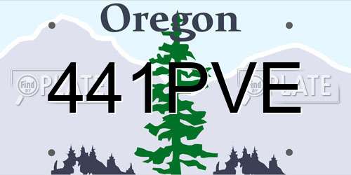 441PVE Oregon License Plate