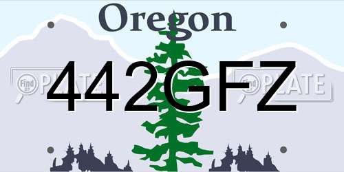 442GFZ Oregon License Plate