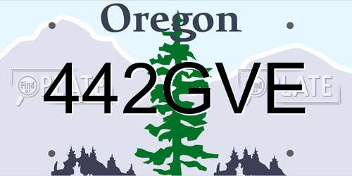 442GVE Oregon License Plate