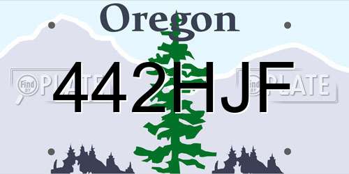 442HJF Oregon License Plate
