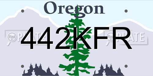 442KFR Oregon License Plate