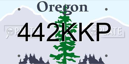 442KKP Oregon License Plate
