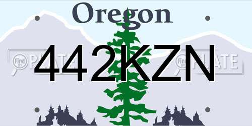 442KZN Oregon License Plate