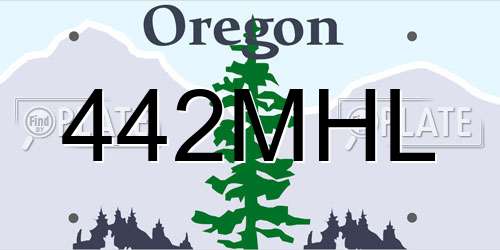 442MHL Oregon License Plate