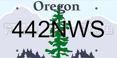 442NWS Oregon License Plate