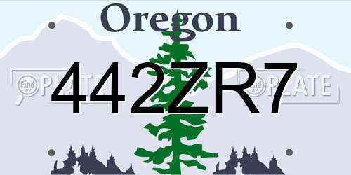 442ZR7 Oregon License Plate