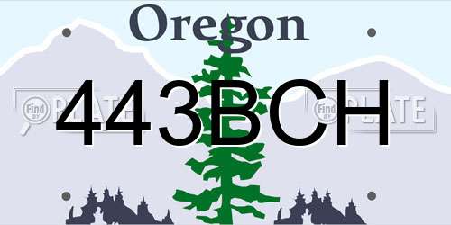 443BCH Oregon License Plate