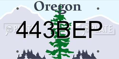 443BEP Oregon License Plate
