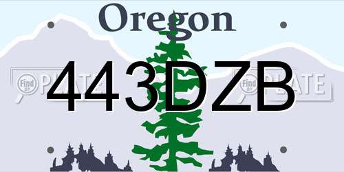 443DZB Oregon License Plate