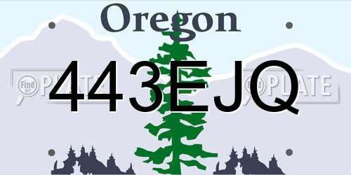 443EJQ Oregon License Plate