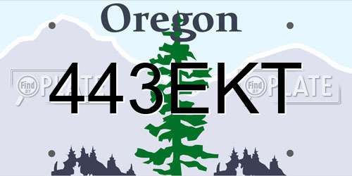 443EKT Oregon License Plate
