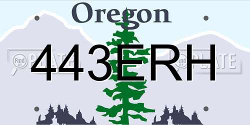443ERH Oregon License Plate